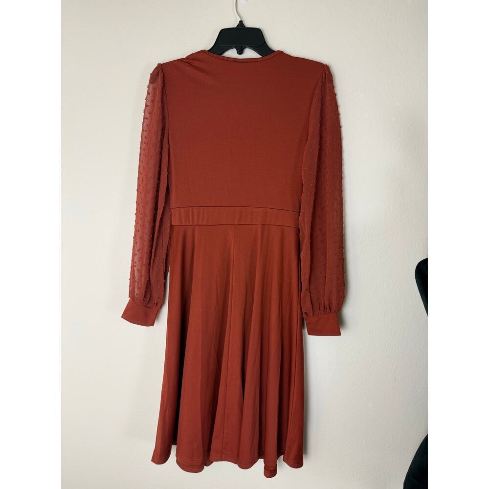 Women's Fall Long Sleeve V-Neck Slim Dress - Size S - Picture 5 of 9